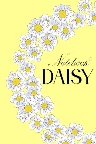 Daisy Notebook: Yellow Notebook with White Flowers, 6x9 ,120 Lined Pages