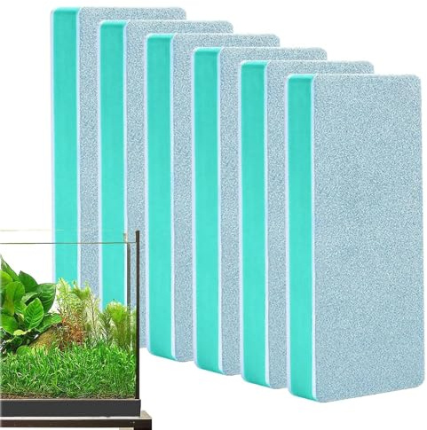 AXYOUCUN 6PCS Aquarium Cleaning Pad Aquarium Glass Cleaning Sponge Powerful Algae and Stain Remover Reusable Polishing Tool for Acrylic Tanks Eco Tanks Windows Kitchen Sinks Tiles