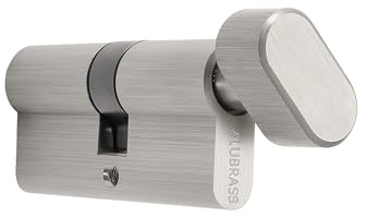 Cylindre à bouton 60/50 mm | Cylindre de serrure avec bouton rotatif et 3 clés | Cylindre profilé pour porte d’entrée et porte d’appartement | Serrure de porte pour la sécurité et le confort au