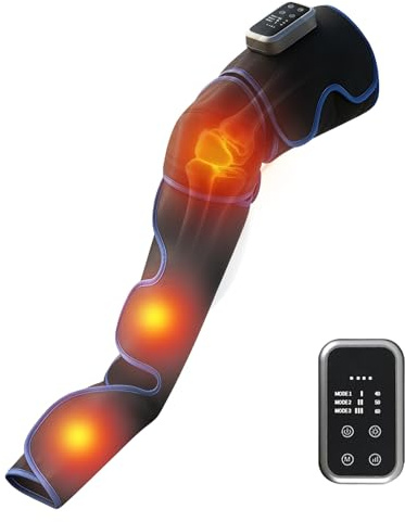 kswiown Kabelloses Beinmassagegerät mit Luftkompression und Wärme, 3 Modi & 3 Intensitäten, Heizfunktion 40–60°C, Ganzbein-Massage für Waden, Knie und Füße, Entspannung im Alltag (1 Stück)
