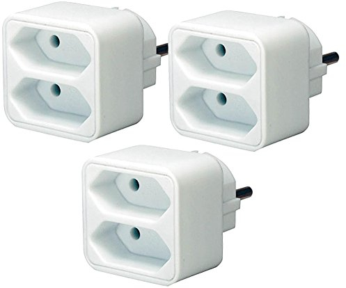Brennenstuhl 3er Sparpack Adapterstecker Euro 2-Fach weiß, 1508030