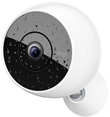 Logitech Circle 2 Kabellose Überwachungskamera | HD-Video 1080p, 180° Sichtfeld, Außen- und Innen-Kamera, Wetterfest, Nachtsicht-Feature, App-Navigation - Weiß