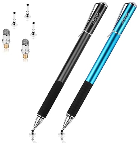 Mixoo Tablet Stift für Alle Tablets, 2 in 1 Tablet Stift, Touchstift Stylus Kapazitive Touchscreen Stift, kompatibel für Smartphones/Tablets/Ipad (Shwarz + Blau)