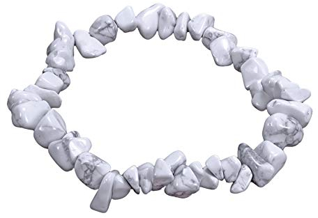 Lebensquelle Plus besonderes Splitterarmband | Handgefertigtes Elastisches Stretch Splitter Armband | Echter natürlicher Edelstein (Magnesit)
