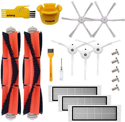 aotengou Ersatzteile für Xiaomi Roborock S50 S55 S6 15 teilig, Zubehör für Xiaomi Saugroboter Roborock Zubehör Hauptbürste Seitenbürste HEPA Filter Reinigungswerkzeug