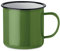noTrash2003 Kaffeetasse Becher Mug Coffee Trinkbecher Emaille-Becher Vintage Look je 350 ml versch. Farben und Mengen (Grün, Einzeln)