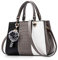 NICOLE & DORIS Damen Handtasche Umhängetasche Henkeltasche Kuriertasche Elegant Damen Handtaschen mit Kaninchen Pelz Kugel Plüsch Schlüsselring Grau 1