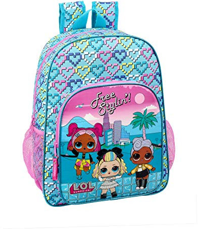 LOL Surprise Equipaje- Equipaje para niños Heart Mochila Grande Adaptable a Carro, Multicolor, Única