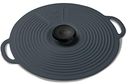 Zeal Silicone Keep Fresh Storage Airtight Seal Lids, Reusable Classic Design (23cm) - Dark Grey