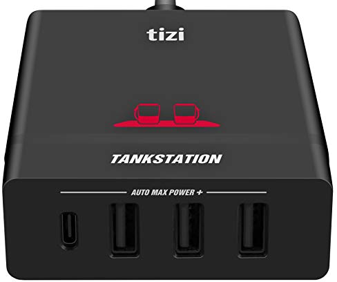 equinux tizi Tankstation USB-C + 3 USB-A (75W) mit bis zu 60W USB-C PD Leistung - 4-Port-Ladegerät mit Power Delivery, kompatibel mit Apple MacBook Pro, iPad, iPhone.