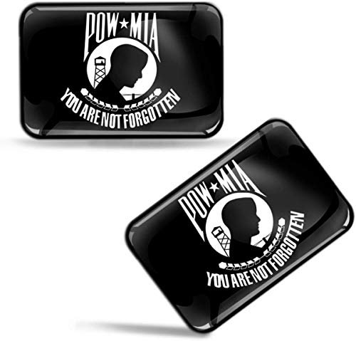 Biomar Labs® 2 x Aufkleber 3D Gel Silikon Stickers Pow Mia Flagge USA Amerika Kriegsgefangene Amerikanische Fahne American Flag Auto Motorrad Fahrrad Fenster Tür PC Tablet Laptop F 116