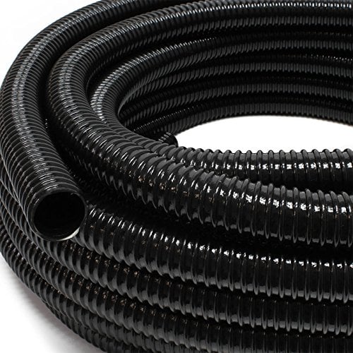 Wiltec Tuyau d'aspiration noir – 10 m/Ø 20 mm (3/4) / 110 g/m – avec Spirale de renforcement – Tube souple sans pression en PVC – pour Arrosage Irrigation Jardinage Évacuation Refoulement