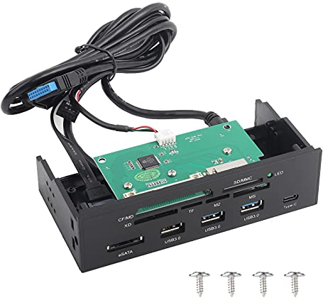 Socobeta Interner Kartenleser 5,25 Zoll Multifunktions-Dashboard-PC-Frontplatte für internen Kartenleser