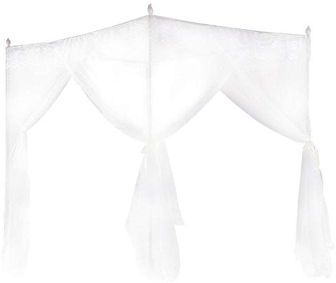 Himmelbett Vorhänge - Schöne Spitze Design Faltbett Moskitonetz Baldachin Moskitonetz für Einzel- / Doppelbetten 1,2 * 2 * 2M für Hochzeit, Reisen, Heimgebrauch