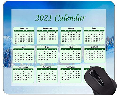 Yanteng 2021 Kalender Mauspad, Österreich Winter Schnee Personalisierte Rechteck Gaming Mauspads
