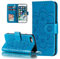 EYZUTAK Case for iPhone 7 Plus iPhone 8 Plus, Premium Flip Wallet Shockproof Phone Case PU Leather Mandala Embossed Design with Kickstand Card Holder Protective Cover - Blue