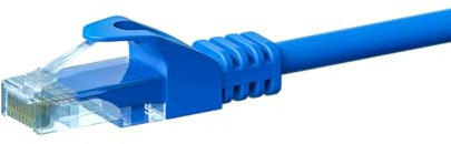 Danicom CAT5e Netzwerkkabel - U/UTP - 7,50 meter - Blau - 100% Kupfer, POE, Ethernet, LAN, Patchkabel, Datenkabel, RJ45 - für Serverschränke, Switches, Router, Modems!