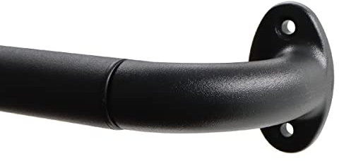 Qlfyuu Bastone per tende oscuranti per tende oscuranti, in metallo, estensibile per finestre, resistente alla ruggine, per interni ed esterni (nero, XL)