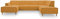 DOMO. collection Wohnlandschaft Jules FK, skandinavisches Sofa mit Federkern, Couch in U-Form mit Holzfüßen, 333 x 191 x 81 cm (BxTxH), Longchair links, gelb