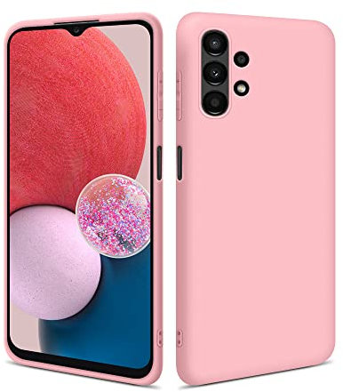 HSP Coque pour Samsung Galaxy A13 4G [Anti-poussière] étui de protection en silicone TPU premium | Résistant aux chocs | Protecteur d'écran et de caméra | Housse Ajustement parfait Mat | Rose
