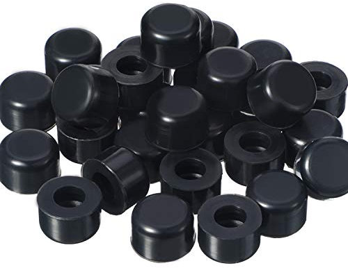 30 Pieces Rubber Door Stop Bumper Tips Black Silicone Replacement Door Stop Caps Door Stopper Bumpers for Wall and Floor Protection, Universal Size