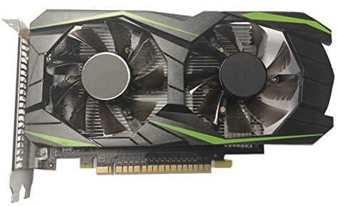 GTX1050TI Carte graphique de jeu 4 Go DDR5 PCI-E 2.0 16X haute vitesse pour ordinateur de bureau, double ventilateur, plaque arrière en métal, noir