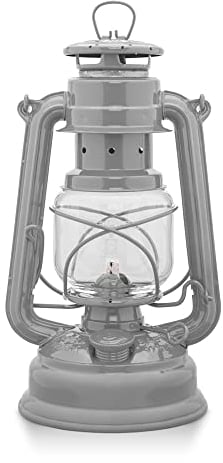 Feuerhand Sturmlaterne Baby Special 276 - Made in Germany seit 1893 - Petroleumlampe aus pulverbeschichtetem Stahl und bruchsicherem Glas - Nordic-Grey
