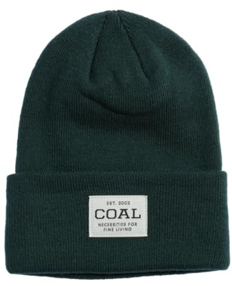 Coal Herren-Beanie-Mütze The Uniform, Feinstrick, Arbeitskleidung, mit Bündchen, Dunkelgrün, Einheitsgr��e