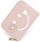 conisy Kreditkartenetui Damen, Süße Leder Orgel-Stil Tragbar Kartenetui Mit Reißverschluss (Rosa Smiley)