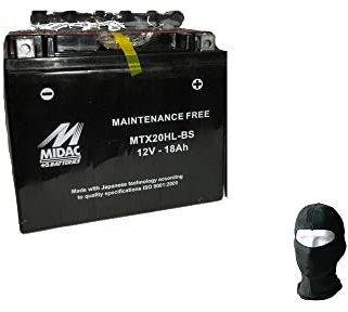 Compatible avec Polaris Ranger RZR EFI 800 dal 2008 al 2010 Batterie MIDAC MTX20HL-BS DÉJÀ PRÊTE Charge avec Liquide DÉJÀ INSÉRÉ 18 AH AMPÈRE 12 Volt 175X87X155MM