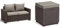Keter Allibert by Gartenlounge Sofa California 2-Sitzer, braun/warm Taupe, 141x68x72 cm & Allibert by Cube Hocker mit Stauraum, braun, inkl. Kissen, Deckel abnehmbar, 42x42x39cm