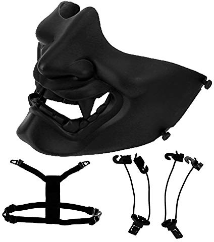 Halbmaske, stoßfest, für Überlebensspiel, taktisches Tarnmuster, Cosplay (schwarz)