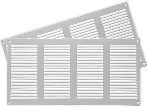2-Pack 16 x 8 Inch / 400 x 200 mm White Air Vent Cover - Quality Steel Return Air Grilles - for Ceiling and Sidewall - HVAC - with Insect Protection Screen (15.74''x7.87'' Inch, White)