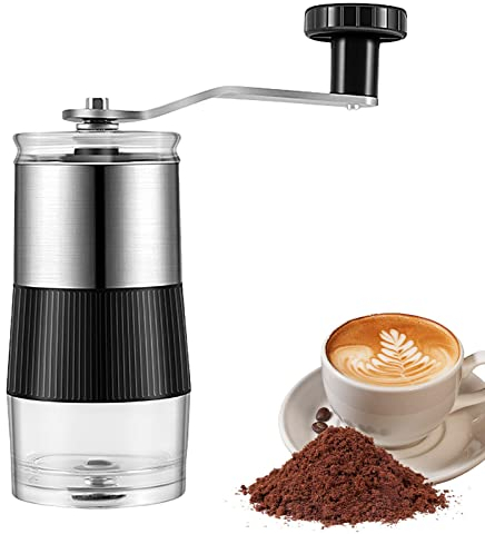 FPGEAR Portable Coffee Grinder | Burr Coffee Hand Grinder - Coffee Bean Mill with Stainless Steel Handle for Home Traveling Hiking Or Camping