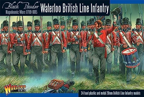 Warlord Games Waterloo British Line Infantry - 28mm Scale Plastic Miniatures for Black Powder Highly Detailed Napoleonic Era for Table-top Wargaming