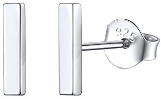 FOCALOOK Ohrstecker Silber 925 Damen Ohrringe Herren Ohrringe Rechteck Silver Earrings Piercing Ohr Medizinische Ohrstecker Earrings Accessoire Ohrschmuck