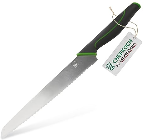 CHEFKOCH Brotmesser – Messer zum mühelosen Schneiden von Brot & hartschaligem Obst und Gemüse – Scharfe Klinge aus hochwertigem Edelstahl – Expertise für jedes Brot & Gebäck
