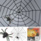 Cepewa Halloween Spinnennetz | 150x150x2cm Nylon | Gruseldeko Netz mit Spinne Halloween-Party (150x150cm, schwarz, 1)