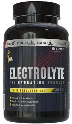 Electrolyte Tablets - Rapid Acting High Strength Rehydration Tablets with Sodium, Potassium, Magnesium - Muscle Cramp & Dehydration Relief for Sports Running, Keto, Fasting Salts - 120 Vegan Capsules