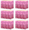 sourcing map Lametta-Tischröcke aus Metallfolie, 6 Stück, 73 x 274 cm, rosa Metallic-Folie, Fransen-Lametta-Hintergrund, Vorhang für Hochzeit, Geburtstag, Party-Dekoration