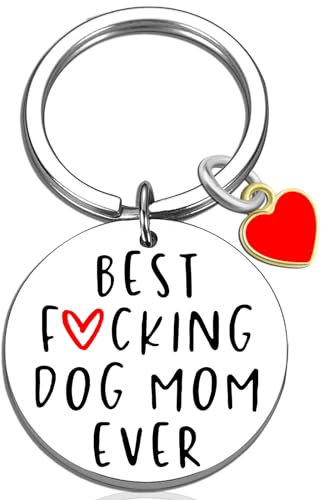 Porte-clés « Best Dog Mom Ever » - Cadeau amusant pour les amateurs de chiens, femmes, fête des mères, anniversaire, Noël pour chien, maman, chien, cadeau amusant pour les nouveaux propriétaires de