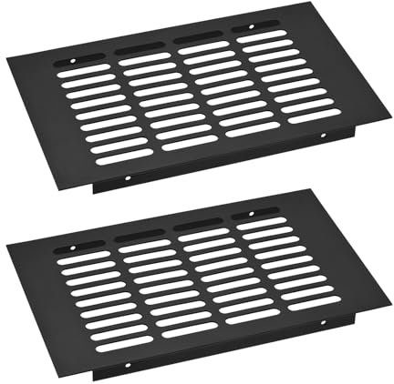 QUARKZMAN 2Pcs Rejilla de Ventilación Rectangular de Aleación de Aluminio con Malla de Ventilación para Armario, 250x150mm/9.84x5.91