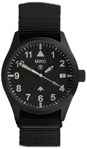 MWC Classic Covert Automatik Stahl Schwarz Datum Weiß Saphir Herrenuhr, Schwarz , Armband