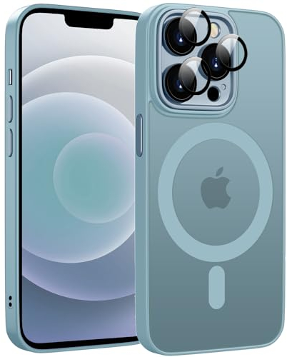 KPPIT Magnetic für iPhone 12 Pro Hülle für Magsafe, Handyhülle mit Magsafe Anti-Fingerabdruck-Schutzhülle Mattiert Durchscheinende iPhone 12 Pro case 6,1- Dunkel Blau