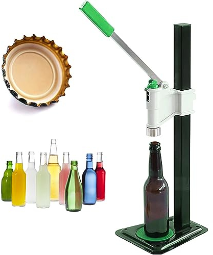 PHOEJIX Taponadora Manual de Botellas de Banco, máquina taponadora de Cerveza Manual de 26 mm y 29 mm, con Base Antideslizante, taponadora de Botellas de Cerveza de Altura Ajustable