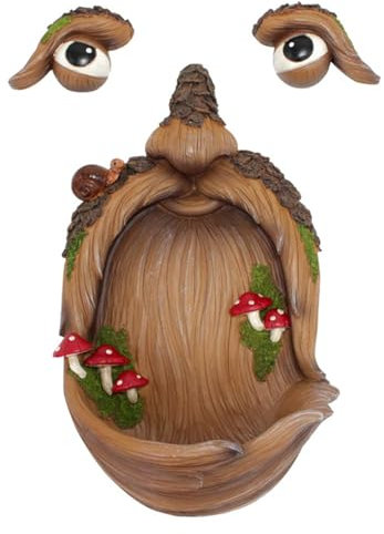 Arbre Face Oiseau Mangeur des Oiseaux DrôLes DéCorations De Jardin Vieil Homme Arbre Visage RéSistant Aux IntempéRies Fmeunts D'Oiseau Arbre RéSine DéCoratif Art Arbre Arbre, Style1