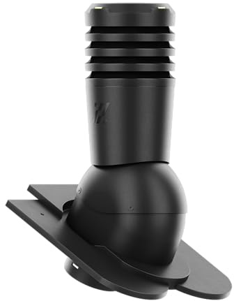Entlüfterkamin KRONO-PLAST Ecoline Premium 125 für Biberschwanzziegel in Kronendeckung - Doppelrömer Dachziegel Lüfter Dachlüfter (schwarz - RAL 9005)