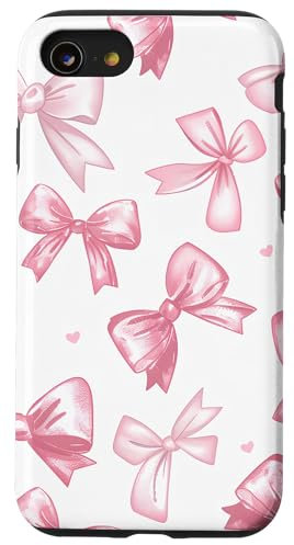 Aesthetic cute Pink Ribbons and Bows Pattern Design Case for iPhone SE (2020) / 7 / 8