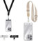 OLEPHY Handykette Universal 2 Packs, Einstellbar Lanyard Handy Umhängeband kompatibel mit meisten Smartphone, Handytasche zum Umhängen, 2× Schlüsselband und 2× Universelles Pad, (Schwarz+Beige)