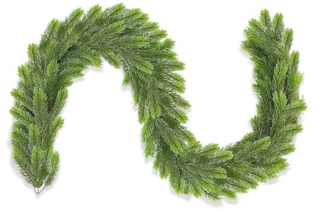 Künstliche Tannengirlande, 180 cm Tannengirlande Echt Aussehend, 131 Tips Weihnachtsgirlande Kunsttanne Kunststoff für Innen & Außen, Weihnachtsdekoration für Kaminsims, Tisch & Haus (Large)